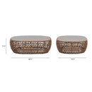Willow - Oval Woven Patio Coffee Table, Wicker Frame by HouseOfZazla