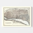 Vintage Map of Calcutta, India 1893