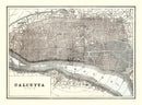 Vintage Map of Calcutta, India 1893
