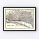 Vintage Map of Calcutta, India 1893