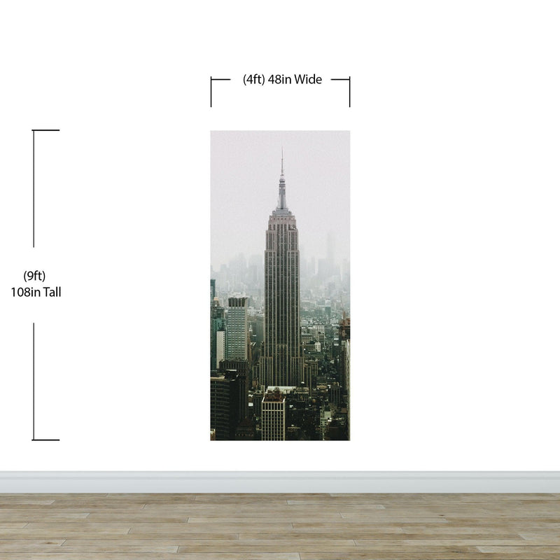 Empire State Building NYC Wall Mural. New York City Skyscrapers Peel and Stick Wallpaper.