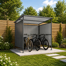6x6FT Outdoor Pergola with Hardtop Roof, Lean-to Metal Shelter by HouseOfZazla