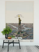 Vintage Illustration of the Statue of Liberty Wall Mural. The Great Bartholdi Statue, Liberty Enlightening the World Peel and Stick Wallpaper.
