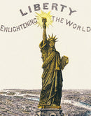 Vintage Illustration of the Statue of Liberty Wall Mural. The Great Bartholdi Statue, Liberty Enlightening the World Peel and Stick Wallpaper.