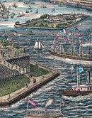 Vintage Illustration of the Statue of Liberty Wall Mural. The Great Bartholdi Statue, Liberty Enlightening the World Peel and Stick Wallpaper.