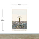 Vintage Illustration of the Statue of Liberty Wall Mural. The Great Bartholdi Statue, Liberty Enlightening the World Peel and Stick Wallpaper.