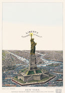 Vintage Illustration of the Statue of Liberty Wall Mural. The Great Bartholdi Statue, Liberty Enlightening the World Peel and Stick Wallpaper.