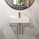 Wall Mounted Rectangular Bathroom Sink With Towel Bar by HouseOfZazla