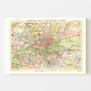Vintage Map of London, England 1883