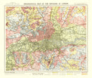 Vintage Map of London, England 1883