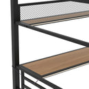 Full Size Loft Bed Frame With Storage Shelf And LED Light - Black by HouseOfZazla