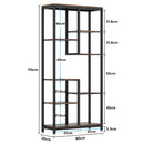 6 Tier, 8 Shelf Etagere Bookcase Storage Display Rack For Living Room - Rustic Brown