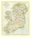 Vintage Map of Ireland 1883