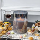 8"High 3-Wick Glass Flameless Candles( Large Gray) by JHY DESIGN