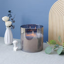 6" High 3-Wick Glass Flameless Candles( small Gray) by JHY DESIGN