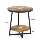 Round End Table With Hairpin Legs, 2 Tier For Living Room - Rustic Brown by HouseOfZazla