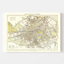 Vintage Map of Dublin, Ireland 1883