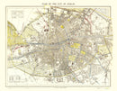 Vintage Map of Dublin, Ireland 1883