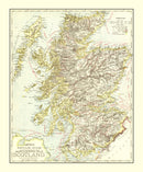 Vintage Map of Scotland 1883