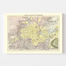 Vintage Map of Edinburgh, Scotland 1883