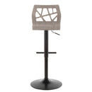 Folia - Mid Century Modern Adjustable Barstool With Swivel With Straight T Footrest (Set of 3) by HouseOfZazla