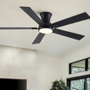 Low Profile Flush Mount Intergrated LED Ceiling Fan With Light And Reversible Quiet Motor by Unique Piece Furniture