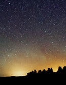 Milky Way Galaxy Stars Wall Mural. Starry Night Over Devils Tower National Monument Park.
