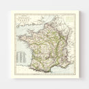 Vintage Map of France 1883
