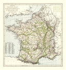 Vintage Map of France 1883