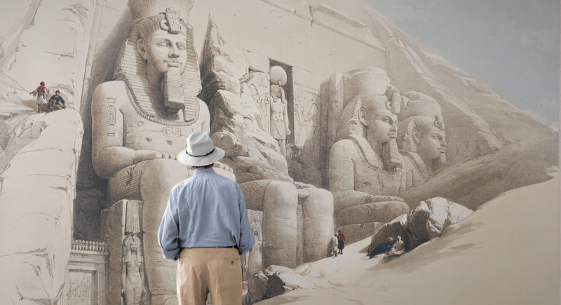 Ancient Egyptian Temple Wall Mural. The Great Temple of Aboo-Simble, Nubia by David Roberts.