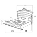 Antonella Upholstered Eastern King Panel Bed Ivory and Camel
