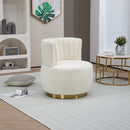 360 Degree Swivel Cuddle Barrel Accent Sofa Chairs, Round Armchairs with Wide Upholstered, Fluffy Velvet Fabric Chair for Living Room, Bedroom, Office, Waiting Rooms