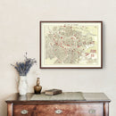 Vintage Map of Vienna, Austria 1883