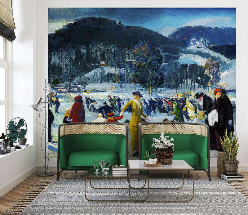 Love of Winter Famous Painting Wall Mural. Painting by George Wesley Bellows.