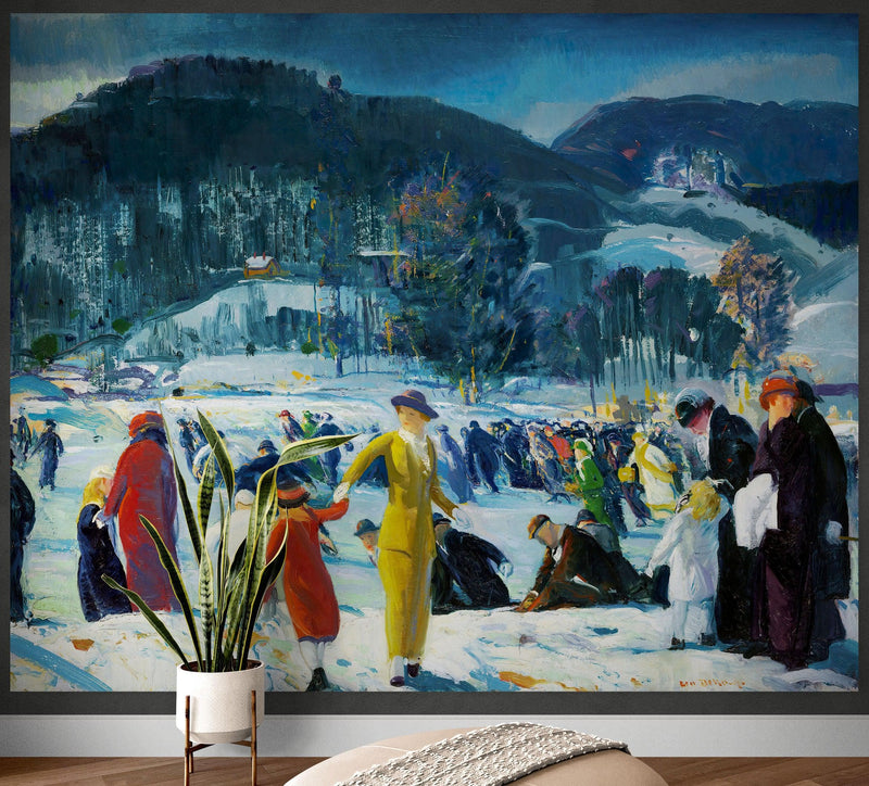 Love of Winter Famous Painting Wall Mural. Painting by George Wesley Bellows.