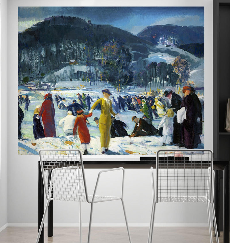 Love of Winter Famous Painting Wall Mural. Painting by George Wesley Bellows.