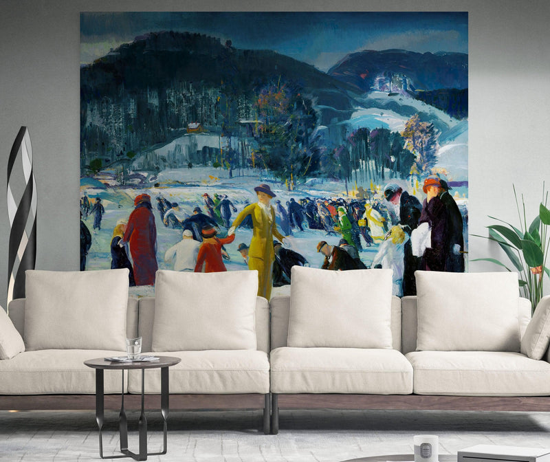 Love of Winter Famous Painting Wall Mural. Painting by George Wesley Bellows.