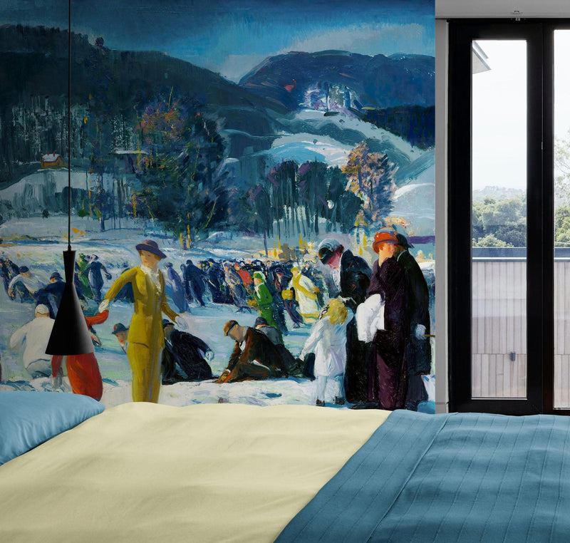 Love of Winter Famous Painting Wall Mural. Painting by George Wesley Bellows.