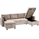 Sectional Sofa Bed With Pull Out Sleeper, USB Ports, Cup Holders by HouseOfZazla