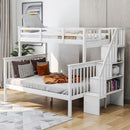 Stairway Bunk Bed With Storage And Guard Rail For Bedroom by Unique Piece Furniture
