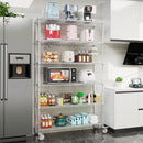 6 Tier Wire Shelving Unit, 6000 LBS NSF Height Adjustable Metal Garage Storage Shelves with Wheels, Heavy Duty Storage Wire Rack Metal Shelves - Chrome - 204882