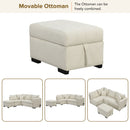 L-Shaped Sectional Pull Out Sofa Bed Sleeper Sofa With Two USB Ports, Two Power Sockets And A Movable Storage Ottoman by Unique Piece Furniture