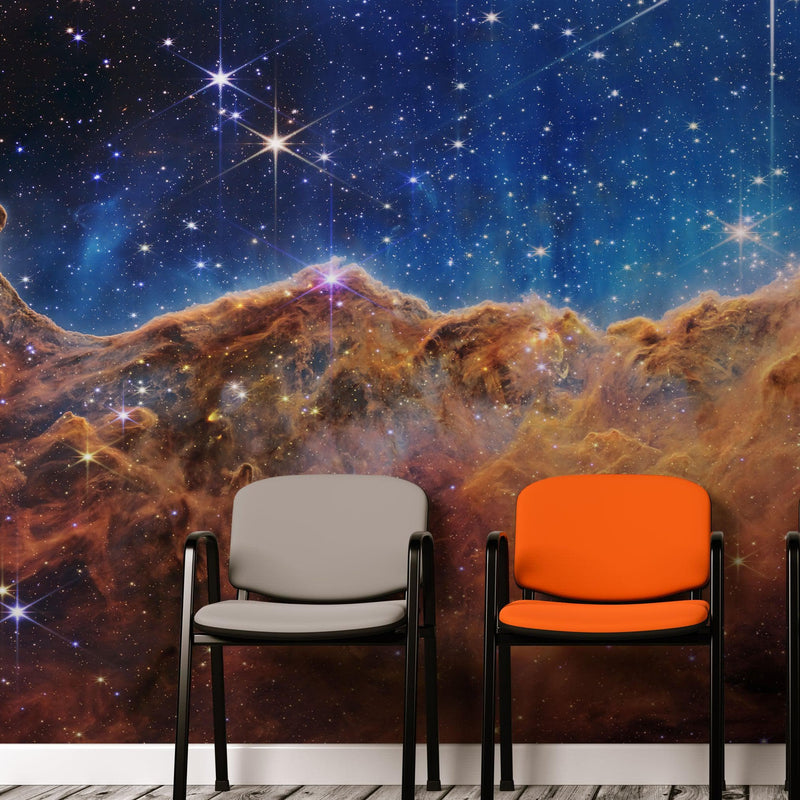 Cosmic Cliffs in the Carina Nebula Photo (NIRCam Image) from NASA, ESA, CSA, STScI. Galaxy Nebula Space Wall Mural | Peel and Stick Wallpaper.