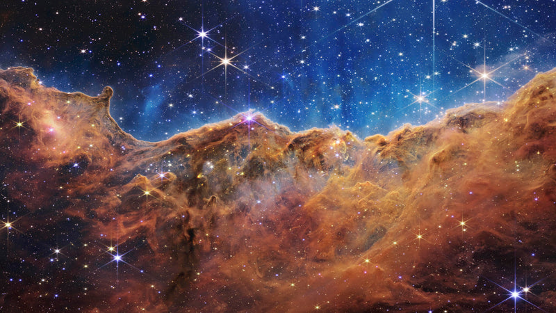 Cosmic Cliffs in the Carina Nebula Photo (NIRCam Image) from NASA, ESA, CSA, STScI. Galaxy Nebula Space Wall Mural | Peel and Stick Wallpaper.