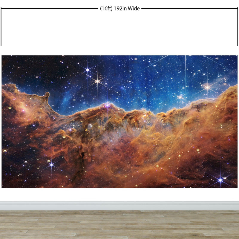 Cosmic Cliffs in the Carina Nebula Photo (NIRCam Image) from NASA, ESA, CSA, STScI. Galaxy Nebula Space Wall Mural | Peel and Stick Wallpaper.