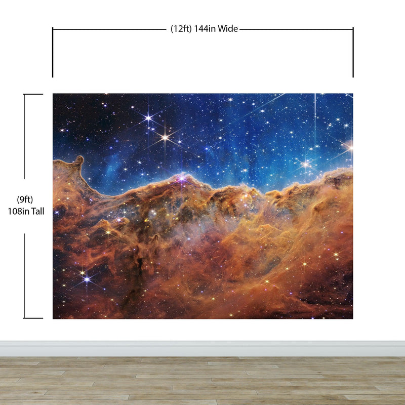 Cosmic Cliffs in the Carina Nebula Photo (NIRCam Image) from NASA, ESA, CSA, STScI. Galaxy Nebula Space Wall Mural | Peel and Stick Wallpaper.