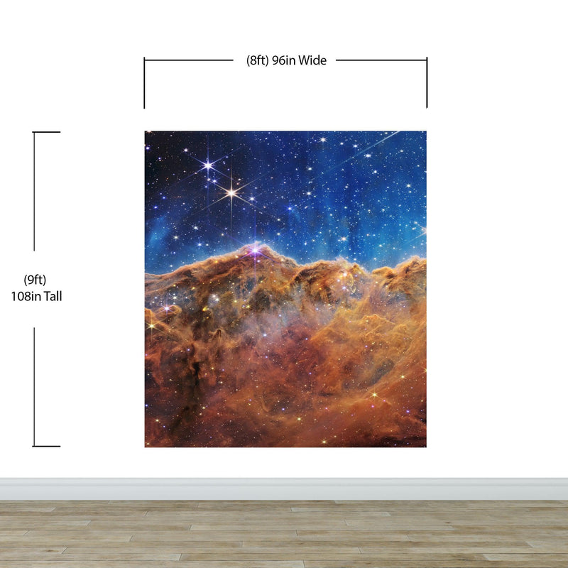 Cosmic Cliffs in the Carina Nebula Photo (NIRCam Image) from NASA, ESA, CSA, STScI. Galaxy Nebula Space Wall Mural | Peel and Stick Wallpaper.