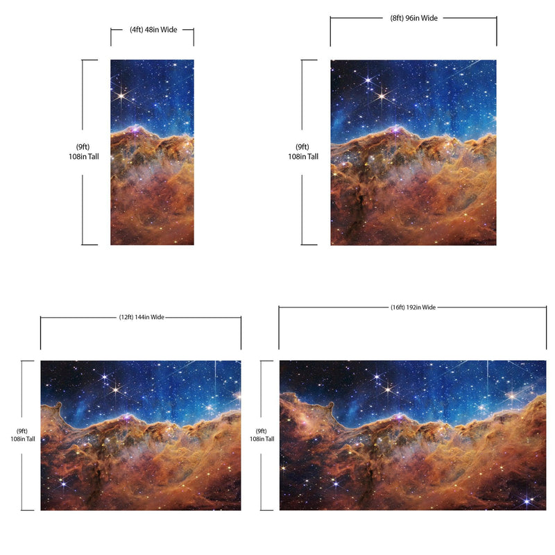 Cosmic Cliffs in the Carina Nebula Photo (NIRCam Image) from NASA, ESA, CSA, STScI. Galaxy Nebula Space Wall Mural | Peel and Stick Wallpaper.