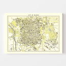 Vintage Map of Madrid, Spain 1883