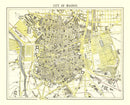 Vintage Map of Madrid, Spain 1883